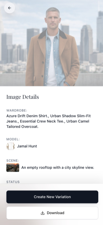 Download professional AI-generated fashion editorial photos