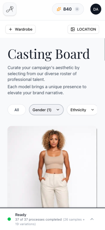Choose a digital AI model for virtual fashion photoshoot